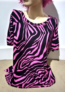 Black and pink *Julian Macdonald T-shirt* zebra print glam punk style - Picture 1 of 10
