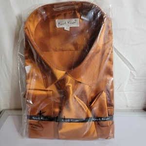 Herrenhemd mit gespreiztem Kragen gebrannt orange französische Manschette, Krawatte Karl Knox 20,5 36/37 - Bild 1 von 4