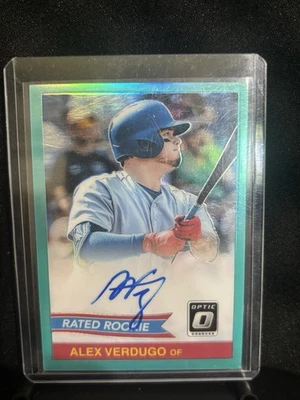 Alex Verdugo 2018 Optic Rated Rookie Auto Serial #d /75 Los Angeles Dodgers - Image 1 of 3