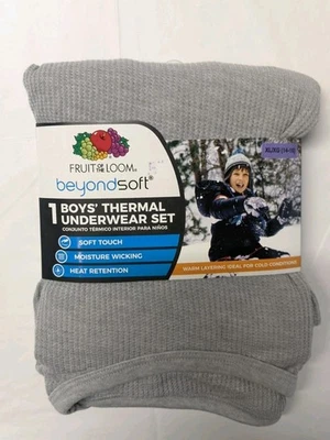 Fruit of the Loom Boys XL (14-16) Conjunto de ropa interior térmica gris 2 piezas nuevo con etiquetas suave.(1372) Foto 1 de 4