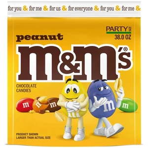 M&M's Peanut Milk Chocolate Candy, Party Size - 38 oz Bag - Picture 1 of 6