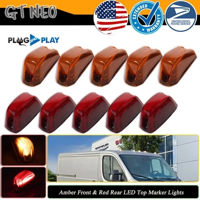 10PCS For Ram ProMaster 1500 2500 3500 2014-2023 Full LED Cab Roof Marker Lights - Image 1 of 4