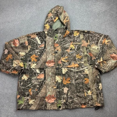 RealTree Jacket Adult X Large Brown Work Wear Camo Rain Hunting Hood Lined Mens - Image 1 of 4