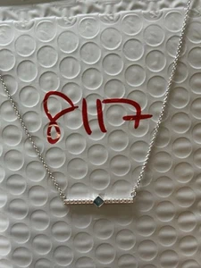 Necklace Bomb Party Collection 18" BP Bar, Square Blue Rhodium P Fashion Jewelry - Picture 1 of 5