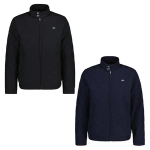 Gant Men Quilted Windcheater Jacket - Zipper, Stand-Up Collar, Log... - Picture 1 of 12