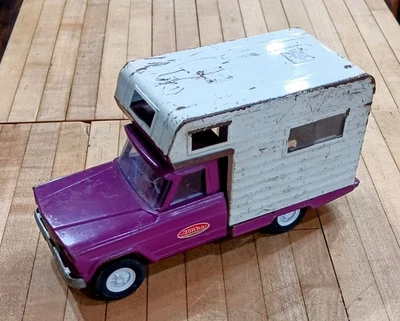 Vintage Tonka Camper Truck – Purple & White Metal Toy with Scuffs and Swagger - Image 1 of 4