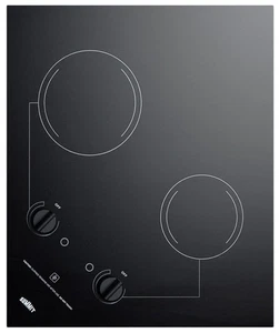 Summit CR2B121 Black 22"W Built-In Electric Cooktop With Residual Heat Indicator - Picture 1 of 4