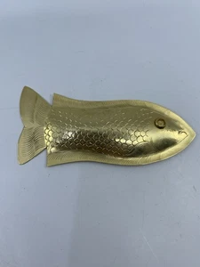 Vintage MCM Gold Fisch Barsch wunderschön gebürstetes Gold große handgefertigte geätzte Brosche - Bild 1 von 18