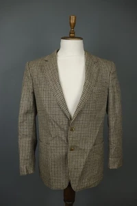 Chaqueta Blazer Harris Tweed Marrón Lana Espiga Pecho Único Talla L/XL - Imagen 1 de 16
