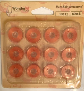 DecoBob Prewound Bobbins Size L 12ct DB212 Terra Cotta WonderFil - Picture 1 of 3