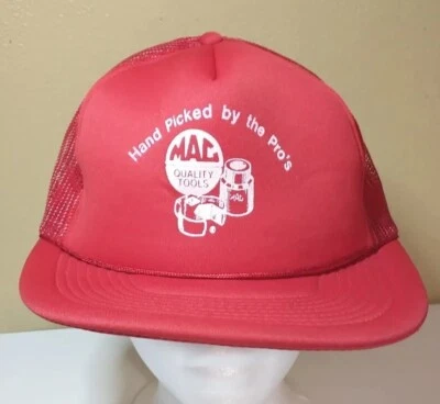 Vintage Red MAC QUALITY TOOLS Trucker Hat Snapback Rope Mesh Foam SUPREME CAP - Image 1 of 4