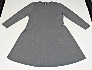 Vintage Kleid Lands End Gr. M 90er anthrazit grau dick Baumwolle ausgestellt Made USA - Bild 1 von 11