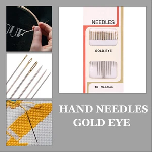 16pcs Large Eye Threading Sewing Needles - 3 Sizes for Hand Stitching - Picture 1 of 12