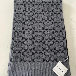 Coach Metallic Signature C Jacquard Oversized Schal Neu mit Etikett Schwarz Winter Glitzer - Bild 1 von 5