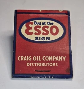 ESSO CRANK CASE GRIT FULL MATCHBOOK ESSOLENE MOTOR OIL GASOLINE CRAIG OIL CO - Picture 1 of 5