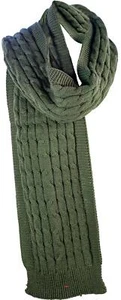 Schal mit Zopfmuster olivgrün Saltire Logo Unisex grob weich dick - Bild 1 von 4