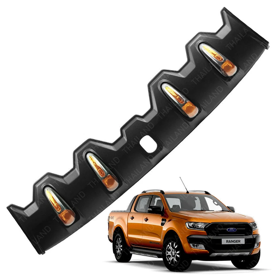 Cubierta de alerón de techo delantero negra + LED para Ford Ranger T6 Wildtrack 2015-2017 Foto 1 de 3