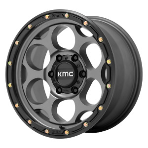 17x8.5 KMC KM541 DIRTY HARRY Satin Gray With Black Lip Wheel 6x5.5 (0mm)