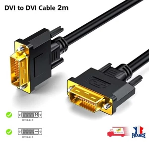 DVI 24+1 Stecker auf DVI 24+1 Stecker Full HD 1080p 2m Kabel für LCD DVD HDTV XBOX - Bild 1 von 6