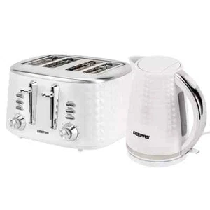 GEEPAS Argyle 4 Slice Bread Toaster & 1.7L Cordless Electric Kettle Combo Set - Picture 1 of 3