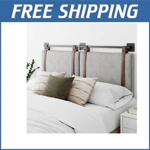 Elegant Wall-Mount King Headboard with Faux Leather - Easy Assembly Harlow - Picture 1 of 4