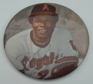 Vintage 1981 Rod Carew California Angels MLB Pin Back Button #137 - Picture 1 of 3