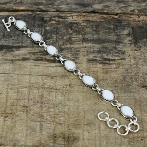 White Coral Gemstone Electroformed 925 Silver Bracelet For Anniversary Gifts - Picture 1 of 4