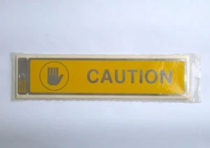 Paquete de 10 calcomanías PRECAUCIÓN 1-7/8"x 8" autoadhesivas pared puerta negocio pegatina - Imagen 1 de 1