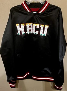 Men's Mitchell & Ness HBCU University Black Satin Jacket Sz XL - Picture 1 of 4