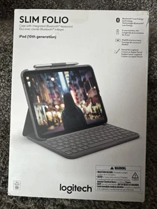 Logitech - Slim Folio Keyboard Case for Apple iPad - Latest Model A16 - Picture 1 of 2