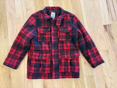 Old Navy Girl’s Red & Black Buffalo Plaid Fleece Jacket Coat Heavy Shirt Small - Image 1 of 4