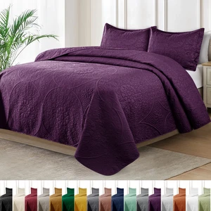 Colcha Acolchada 3 Piezas Queen Size Ultra Suave Cobertor, Tiro de Cama con Fundas - Imagen 1 de 171