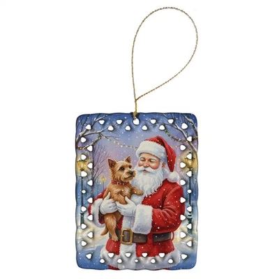 Adorno de porcelana Caroline's Treasures Norwich Terrier Santa Claus FNT1062CO2 Foto 1 de 3