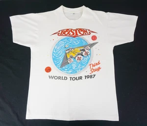 Vintage 1987 Boston rock band parking lot boot tour shirt tagged large music - Picture 1 of 22