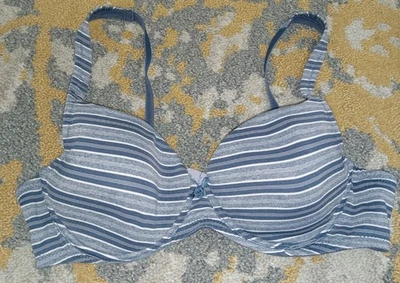 Sujetador vintage Victoria's Secret 36B a rayas azul con cable acolchado claro ID #42123  Foto 1 de 4