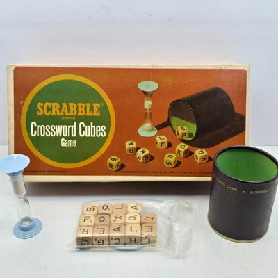 Vintage 1964 Scrabble Crossword Cubes Game Made in USA Selchow & Righter Dice - Image 1 of 4