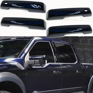 2021-2025 Ford F150 4dr Door Handle COVERS W/2 SmartKeyholes HX ANTIMATTER BLUE - Picture 1 of 7