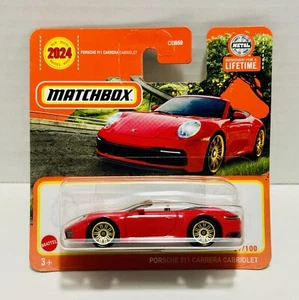 Matchbox Red Porsche 911 Carrera Cabriolet 79/100 2024 Short Card - Picture 1 of 3