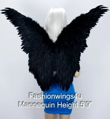 FashionWings (TM) Black Butterfly Style Costume Feather Angel Wings Unisex - Image 1 of 4