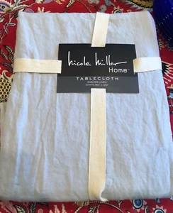 Nicole Miller GREY Washed Linen 60 x 120" Tablecloth -- NWT - Picture 1 of 2