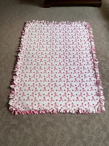 Breast Cancer Awareness Double-Thick Fleece Bedspread/Blanket/Throw - 67"x57" - Picture 1 of 4