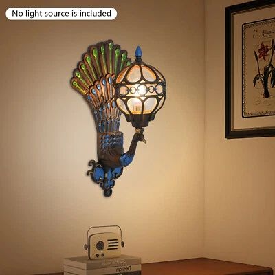 TBVECHI Antique Vintage Peacock Wall Light Waterproof Fixture Wall Sconce Porch Lamp