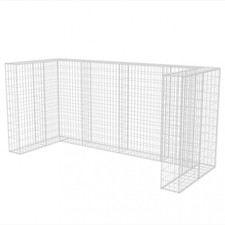 AX Gabbione Rete Cassonetti Acciaio Zincato 250x100x120cm compost rifiuti 142560