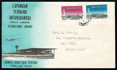 SG09 MALASIA 1965 FDC Aeropuerto Internacional de Kuala Lumpur Foto 1 de 2