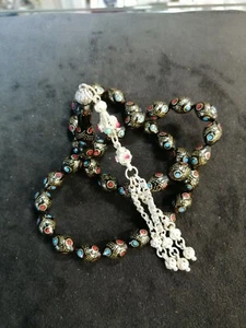 Rosario Kuka Oración Islámica 33 Cuentas Plata Esterlina Borla Misbaha 13*16 mm - Imagen 1 de 5