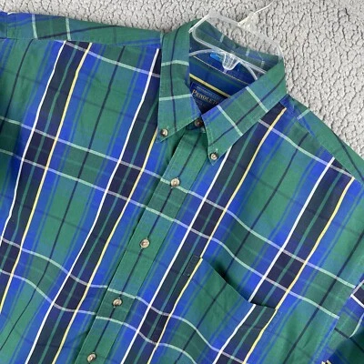 Pendleton Shirt  Mens Large Green Blue Plaid Short Sleeve Button Up Outdoor - Image 1 of 4