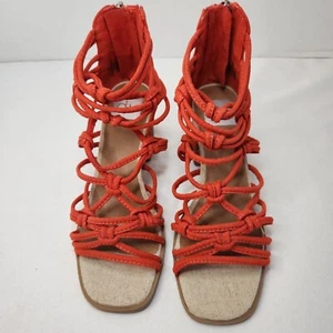 Dolce Vita Strappy Heeled Sandals With Back Zippers & Chunky Heel Size 6 - Picture 1 of 5