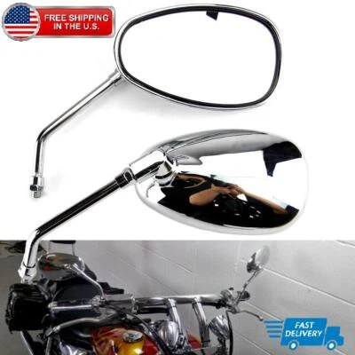 Chrome Motorcycle Rearview Side Mirrors For Yamaha V Star 650 950 1300 Classic - Image 1 of 4