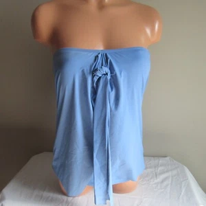 Tommy Bahama Pearl Sarong Wrap Tie Front Bandini Swim Top Blue Monday M NWT - Picture 1 of 4