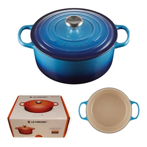 HORNO HOLANDÉS Le Creuset Cocotte Ronde Signature 26 cm 5,3 litros azul azul azul nuevo en caja - Imagen 1 de 5